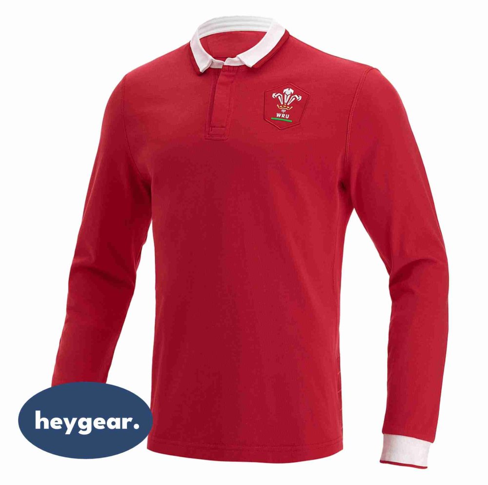 Crest Long Sleeved Rugby Polo Jersey